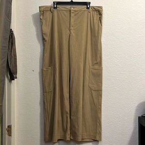 Beige wide fable cargo pants. Wide legged and very soft. Worn once